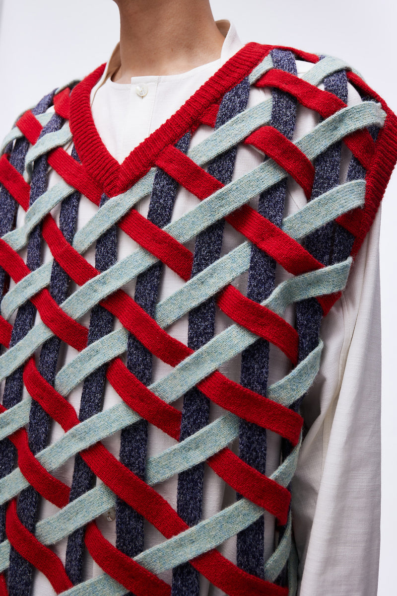 Basket Weave Vest Weaved Sky Flame