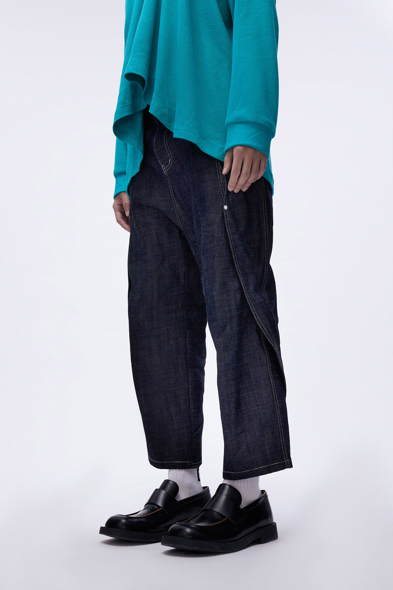 Hurst Drop Crotch Crop Jeans Mazarine