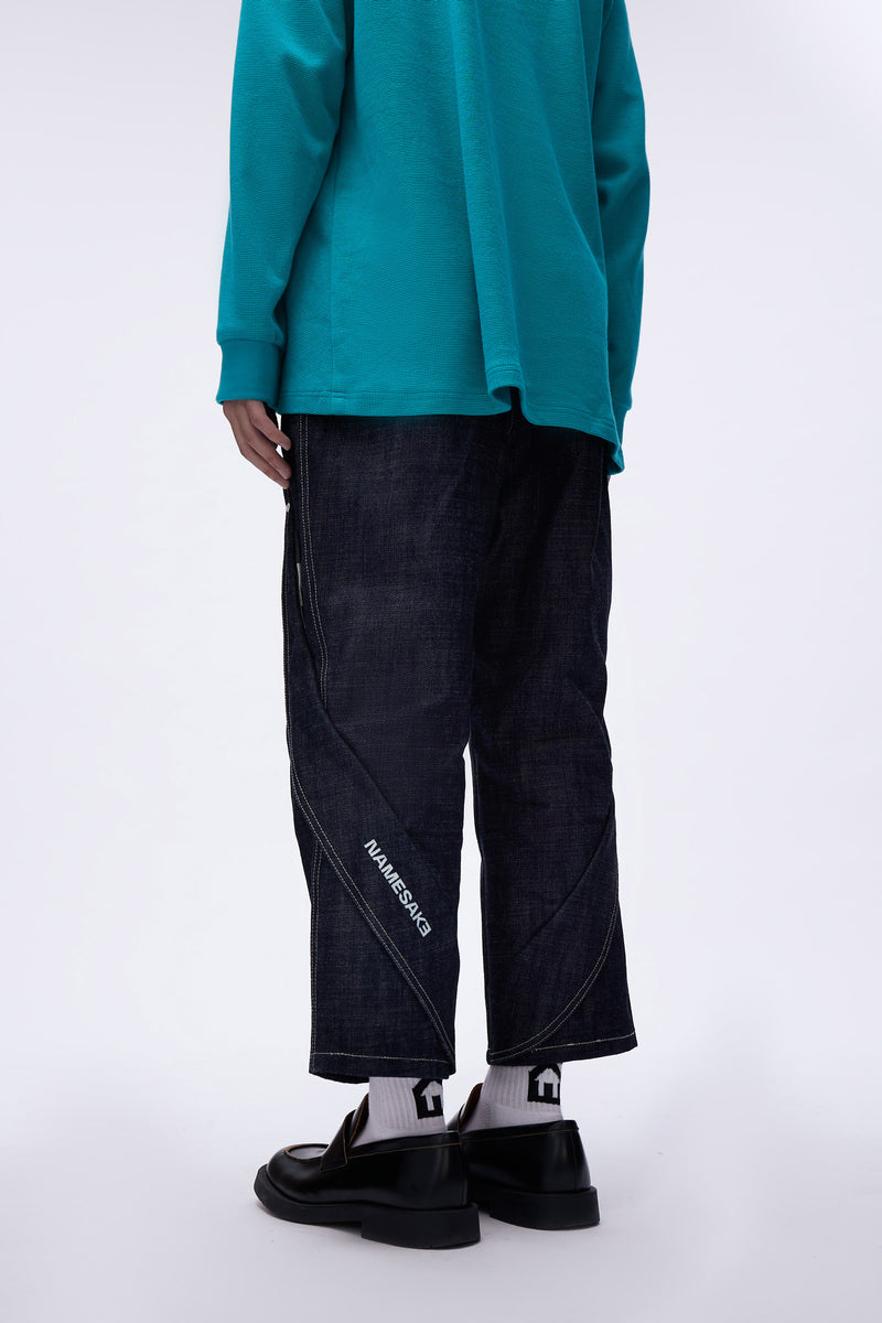 Hurst Drop Crotch Crop Jeans Mazarine