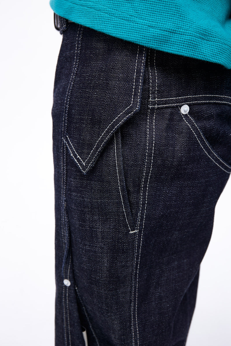 Hurst Drop Crotch Crop Jeans Mazarine