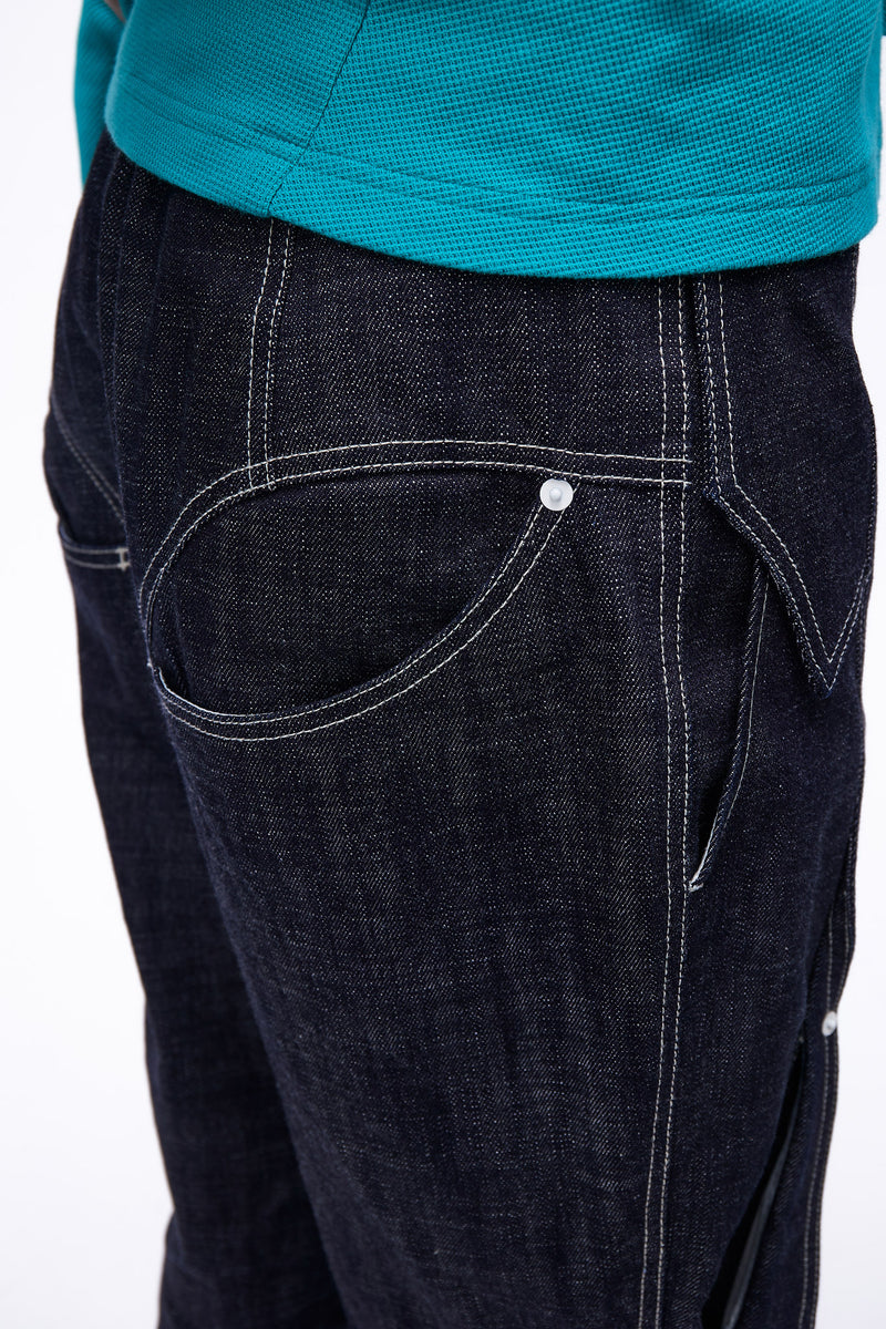 Hurst Drop Crotch Crop Jeans Mazarine