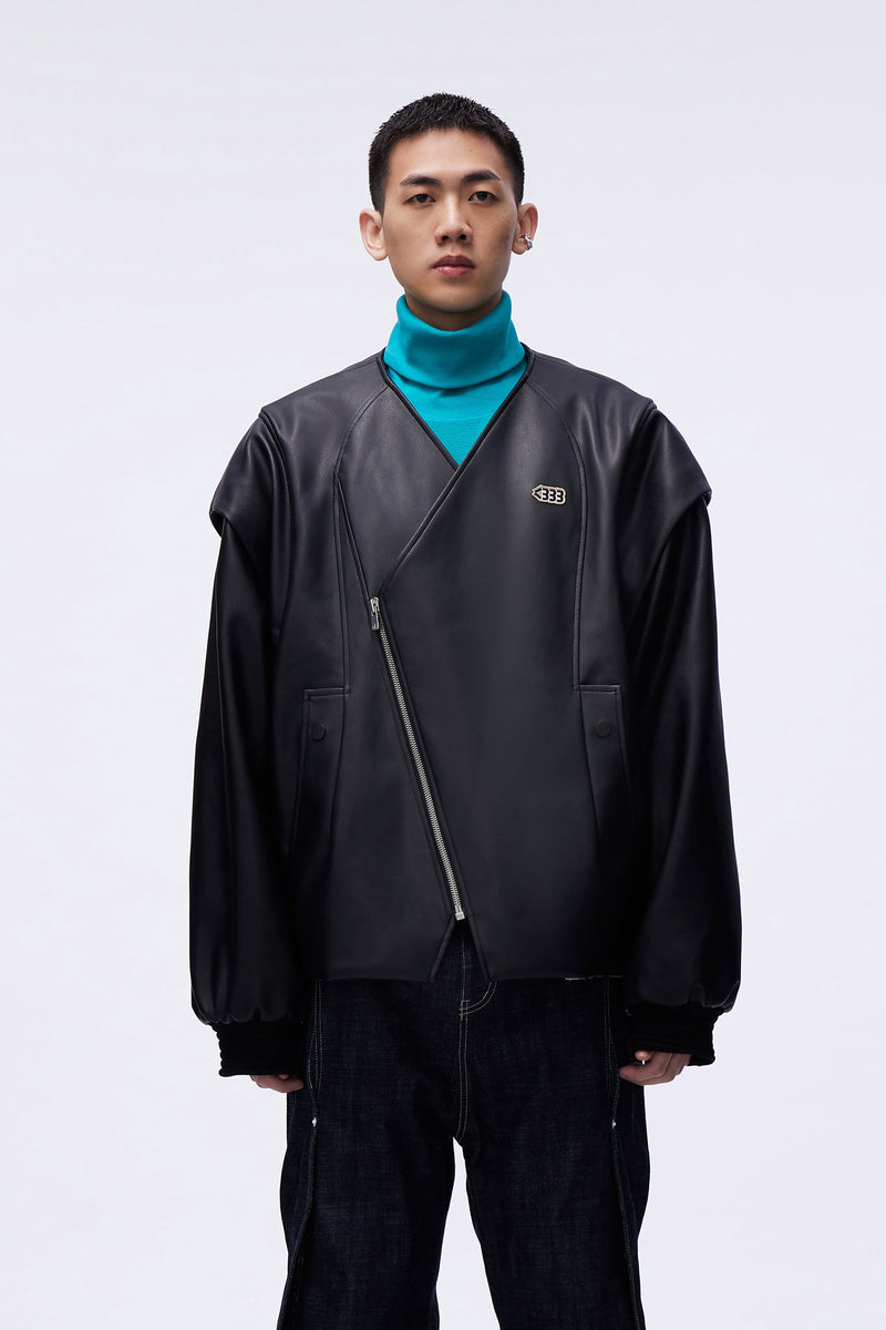 Giorgio Reversible Biker Bomber Woodland Black / Canoli Cream