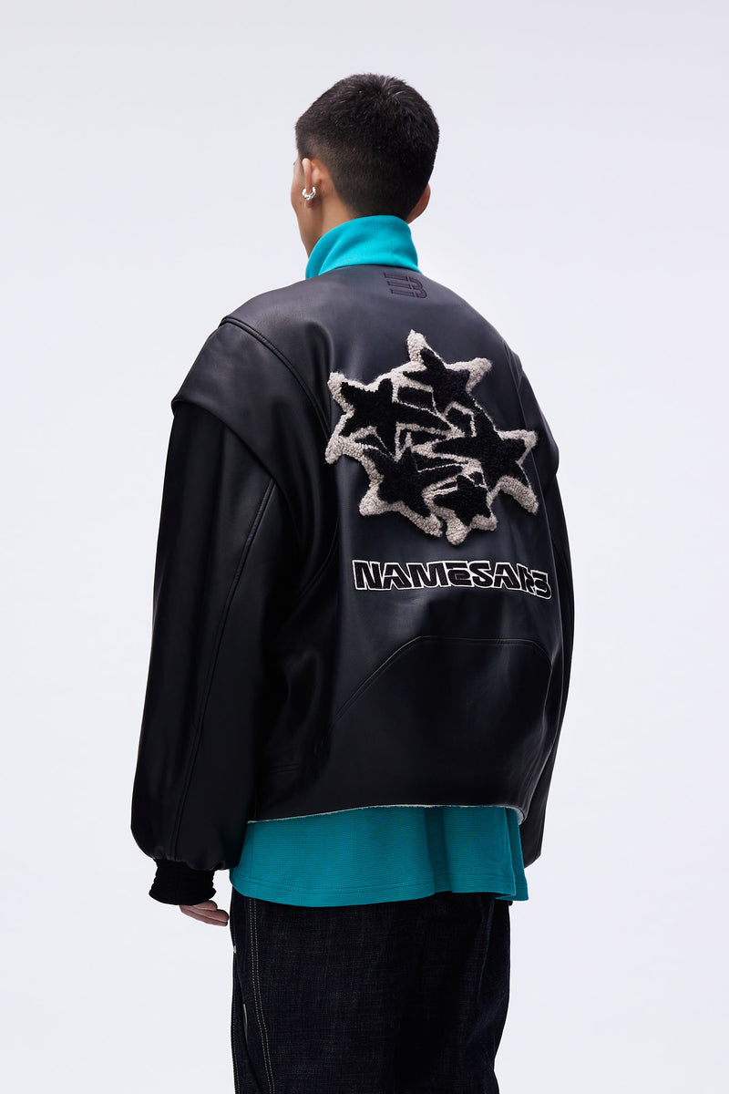 Giorgio Reversible Biker Bomber Woodland Black / Canoli Cream