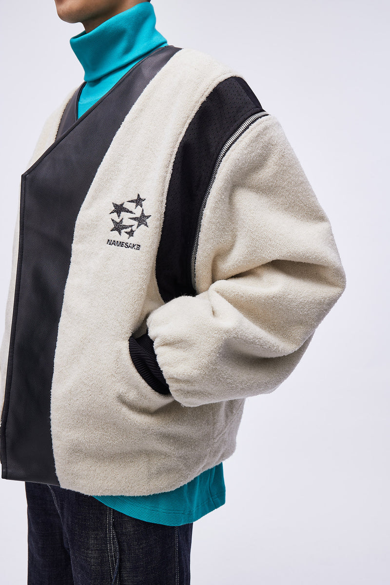 Giorgio Reversible Biker Bomber Woodland Black / Canoli Cream