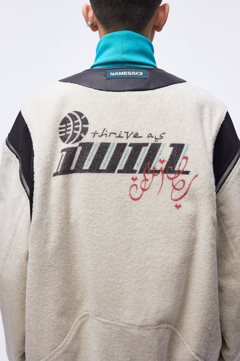 Giorgio Reversible Biker Bomber Woodland Black / Canoli Cream