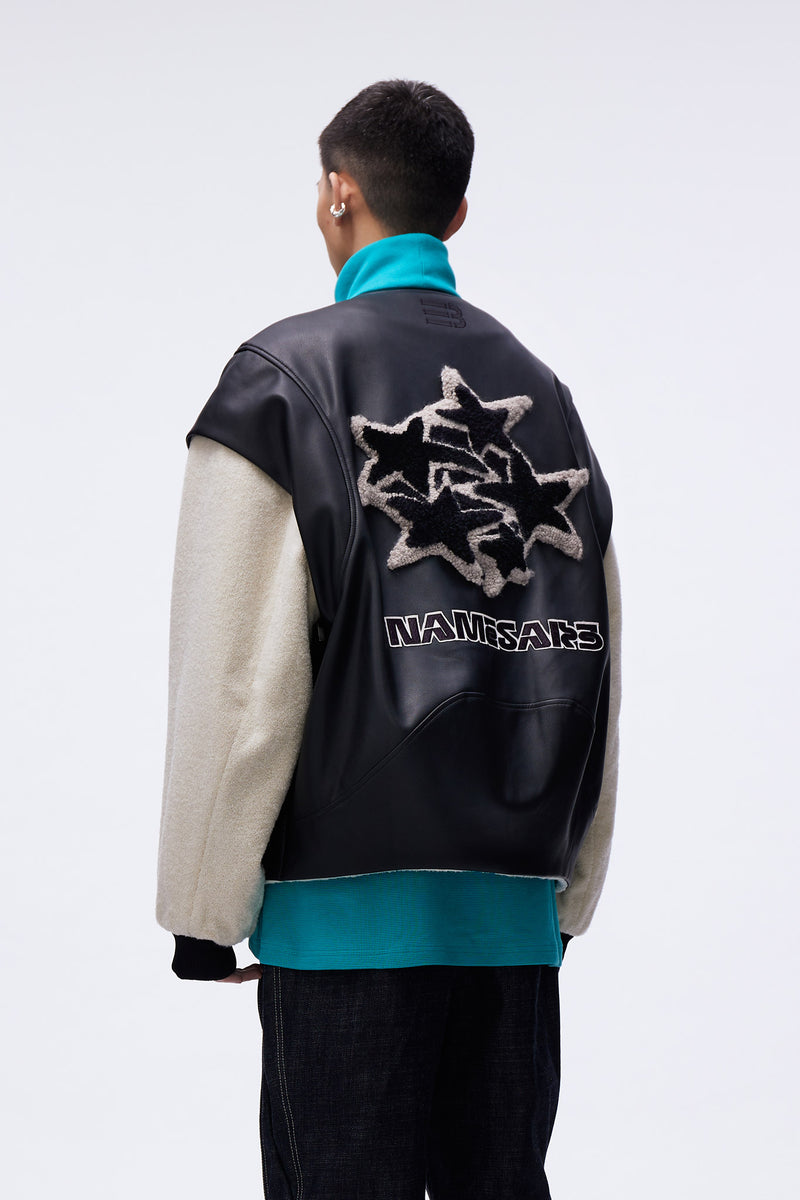 Giorgio Reversible Biker Bomber Woodland Black / Canoli Cream