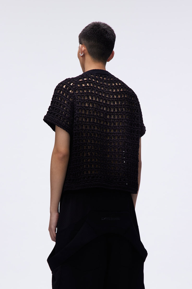 Mikey Cropped Net Top Euphoric Black