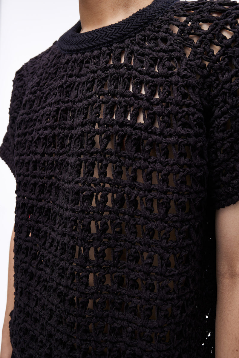 Mikey Cropped Net Top Euphoric Black