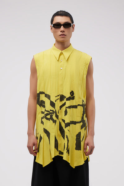 Walter Folded Sleeveless Shirt Long Illumintating Yellow