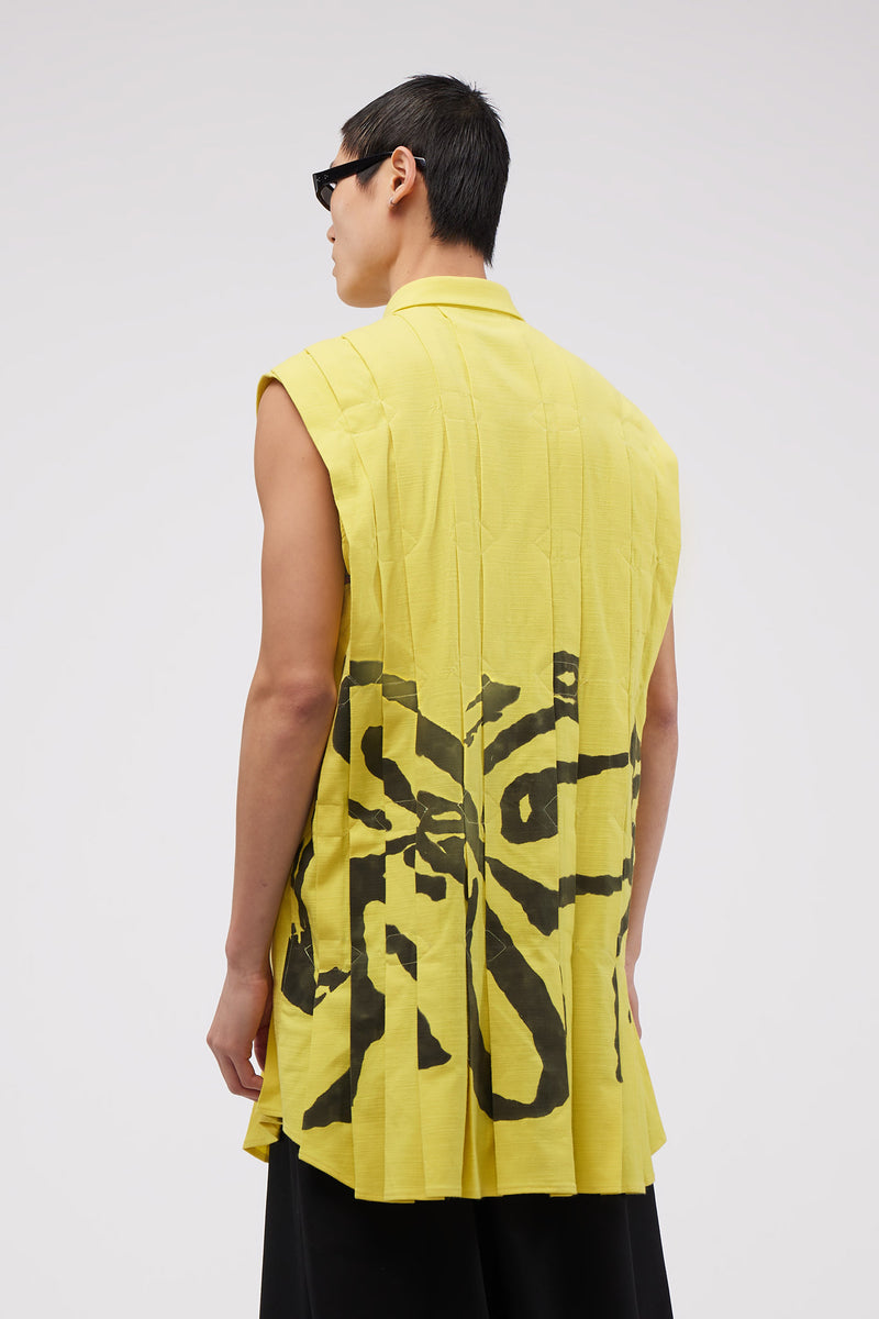 Walter Folded Sleeveless Shirt Long Illumintating Yellow