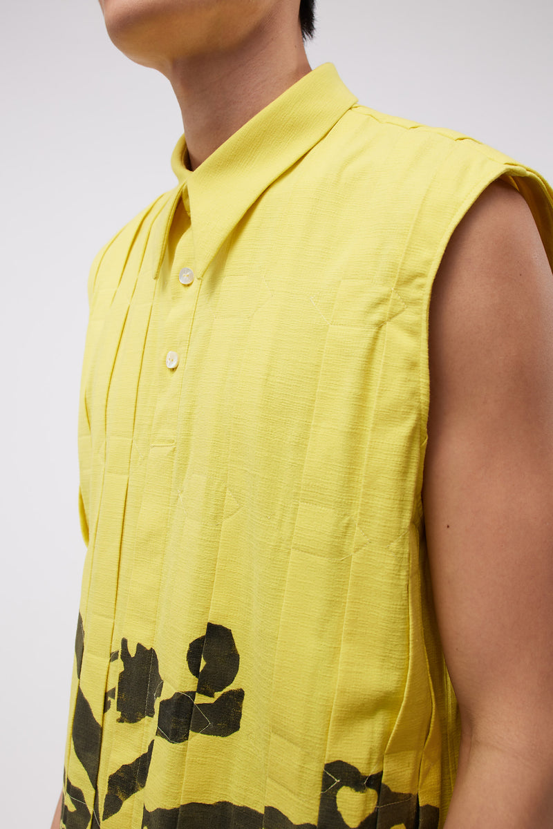Walter Folded Sleeveless Shirt Long Illumintating Yellow