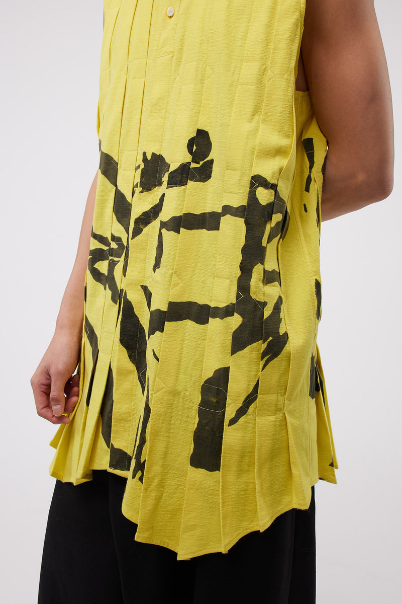 Walter Folded Sleeveless Shirt Long Illumintating Yellow
