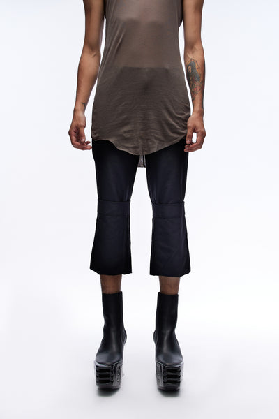 Cropped Tailored Trousers Black