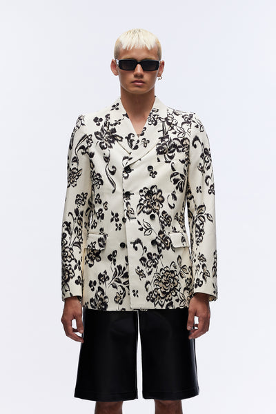 Double-breasted Floral Blazer