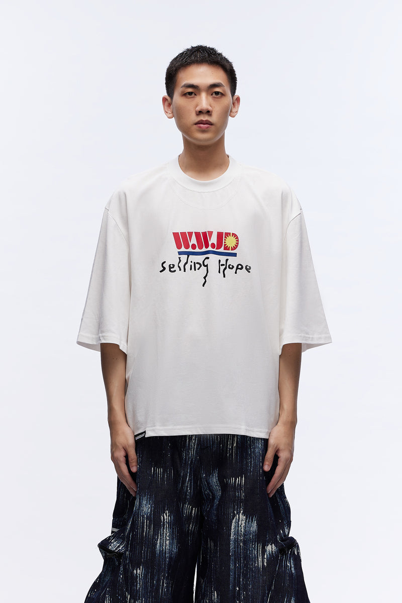 Mayo Oversize Courtside Tee Wwjd White