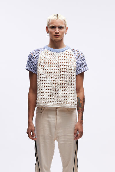 Mickey Cropped Net Tee Imperial Blue