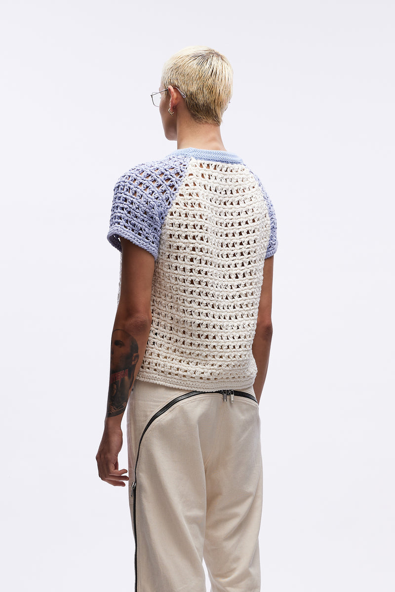 Mickey Cropped Net Tee Imperial Blue