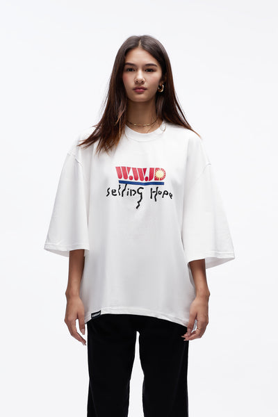 Mayo Oversize Courtside Tee Wwjd White