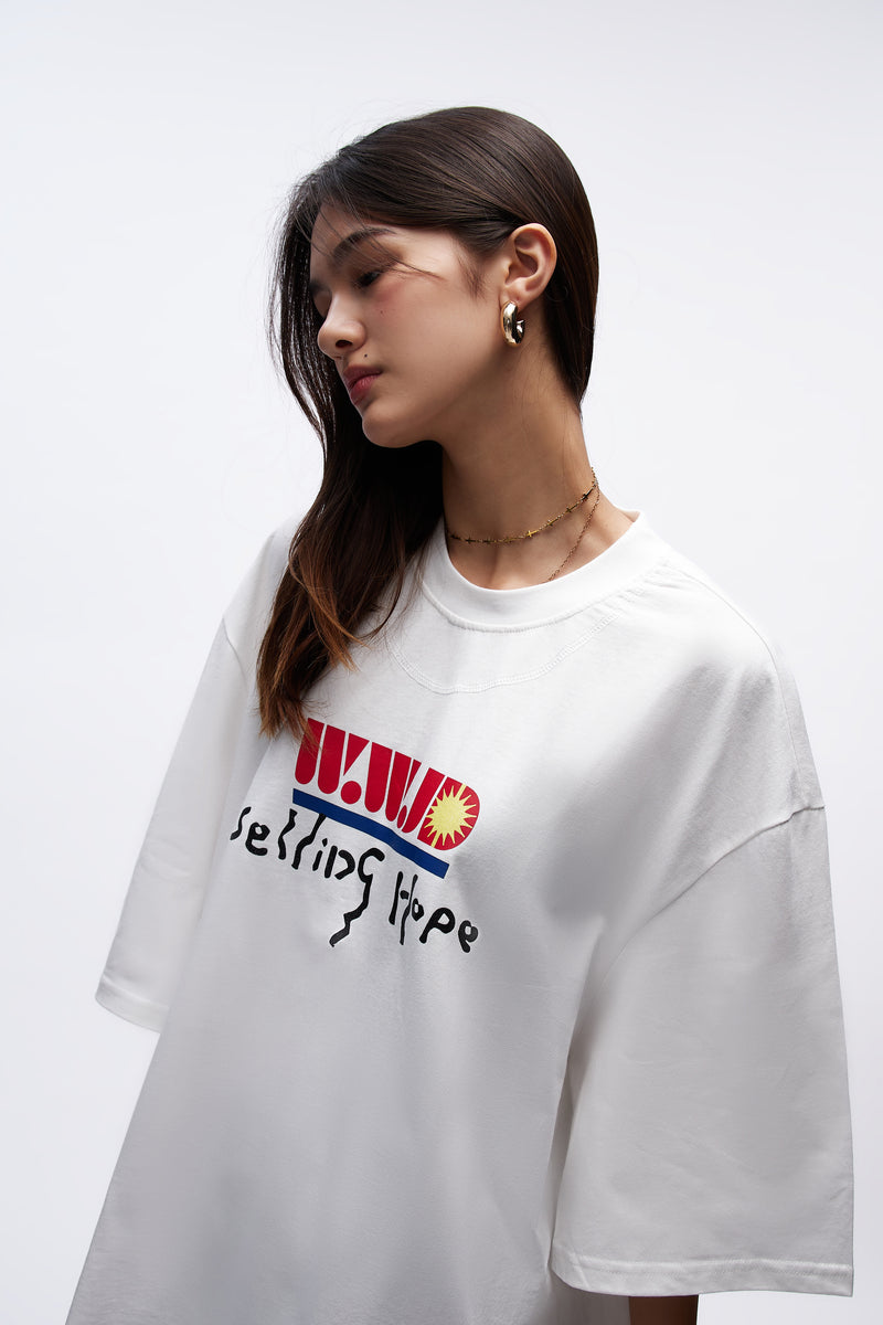 Mayo Oversize Courtside Tee Wwjd White