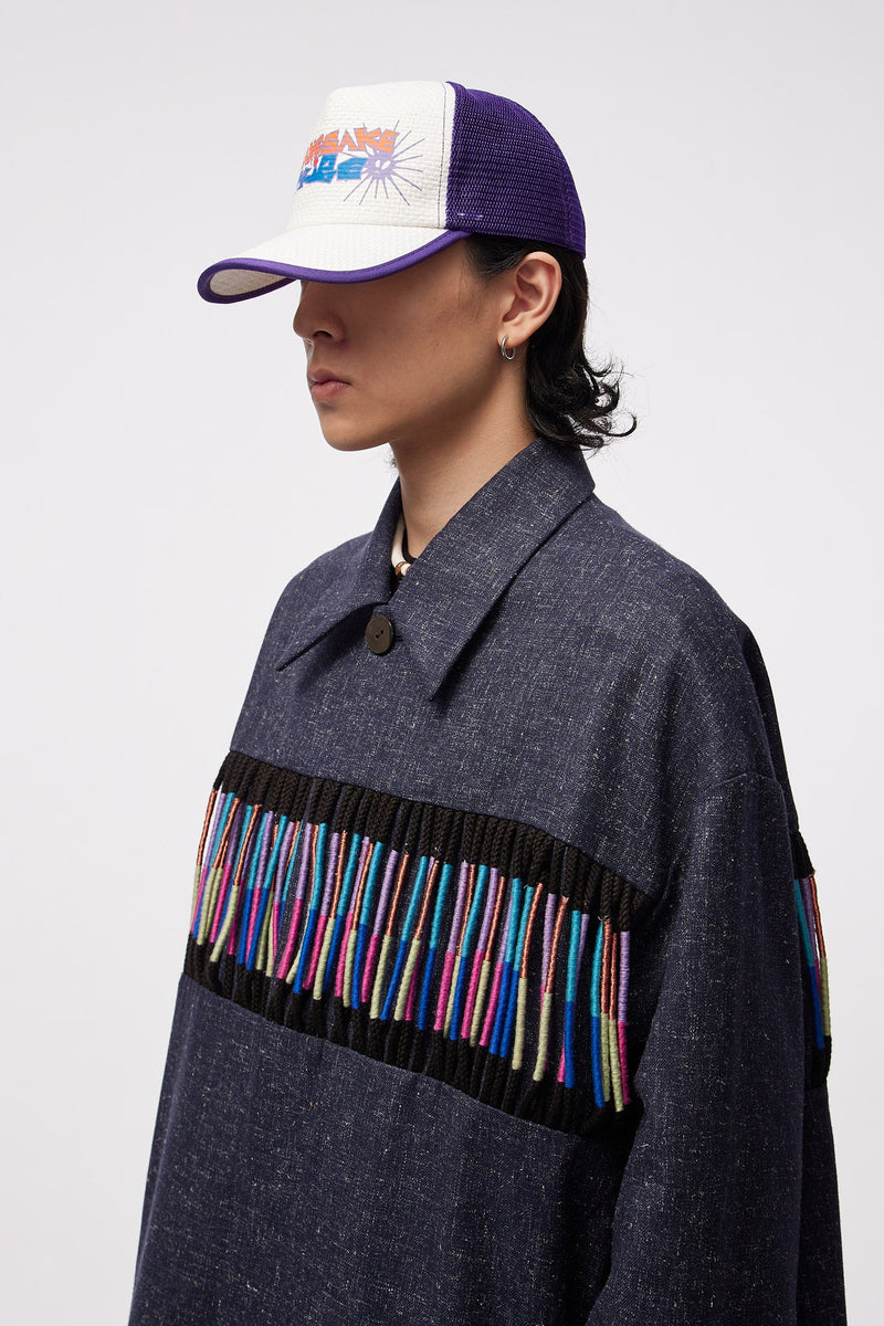 Rick Raffia Trucker Cap Purple White