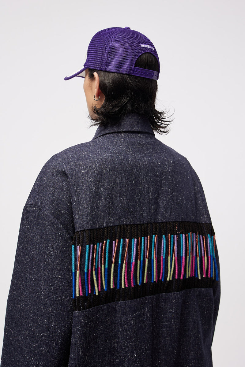 Rick Raffia Trucker Cap Purple White