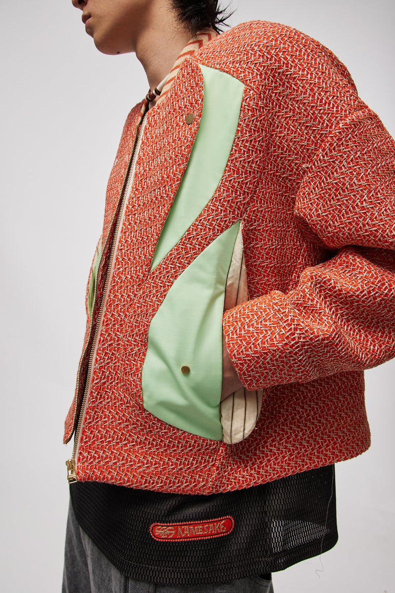 Monica Short Blouson Flame Basket Weave