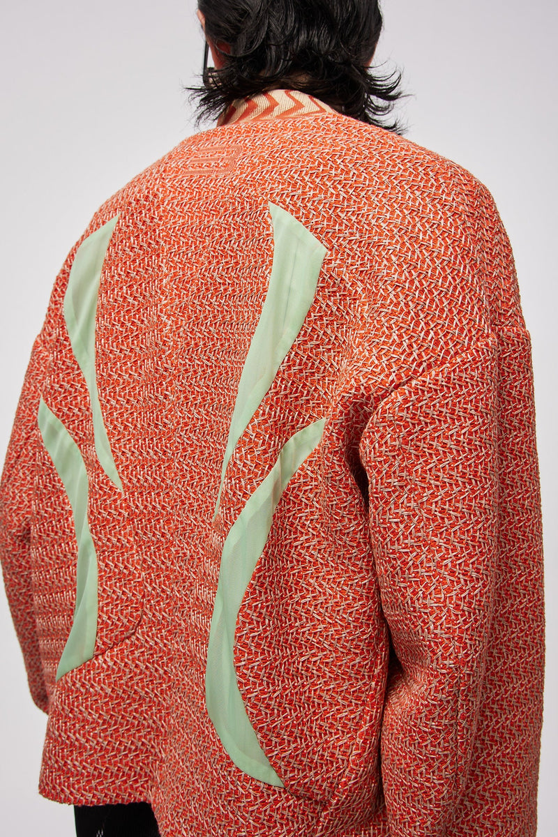 Monica Short Blouson Flame Basket Weave