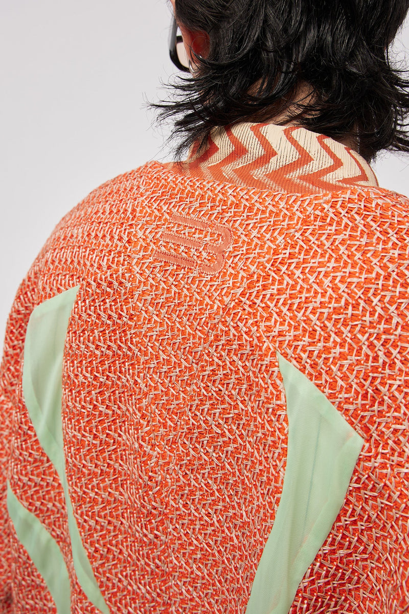 Monica Short Blouson Flame Basket Weave