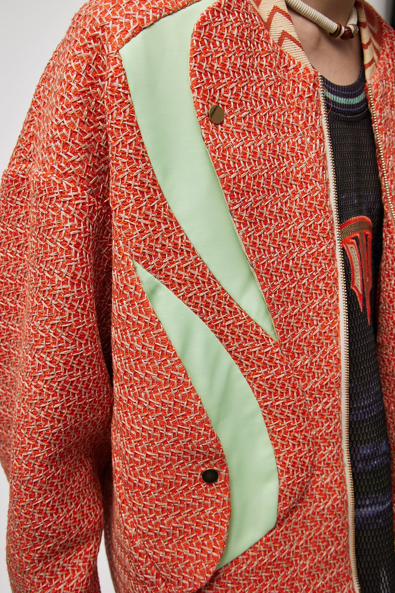 Monica Short Blouson Flame Basket Weave