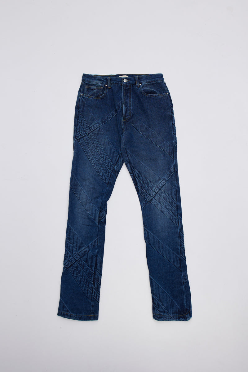Jeans With Seam Details Blue