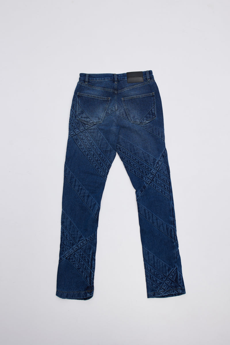 Jeans With Seam Details Blue
