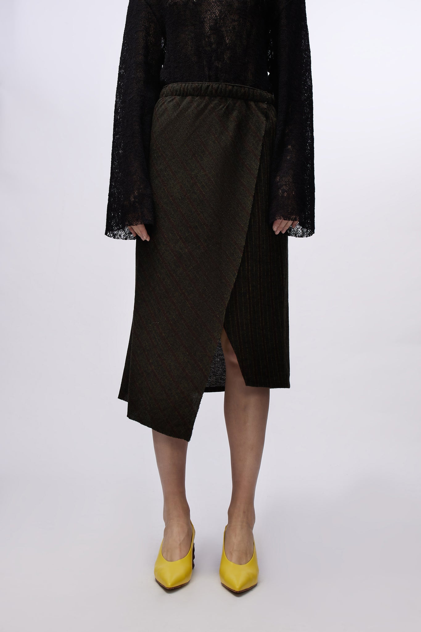 Flow Skirt Olive/brown Melange Stripe