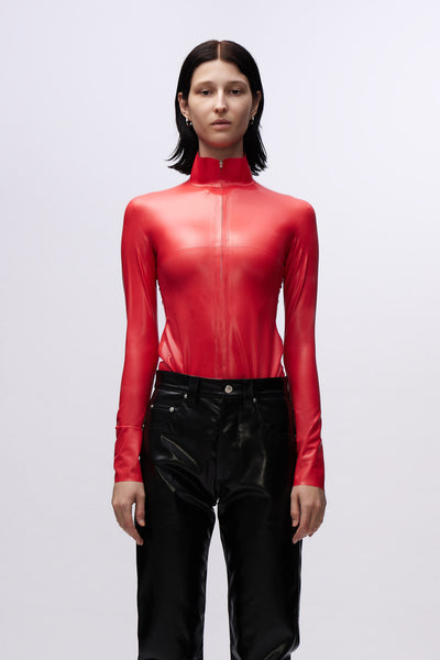 Zipper Top Scarlet Red