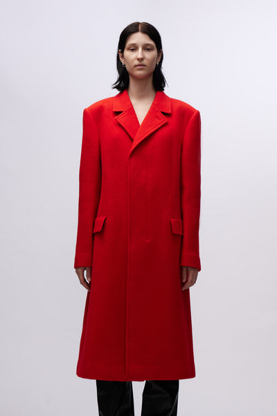 Oversized Mens Tailored Coat Red