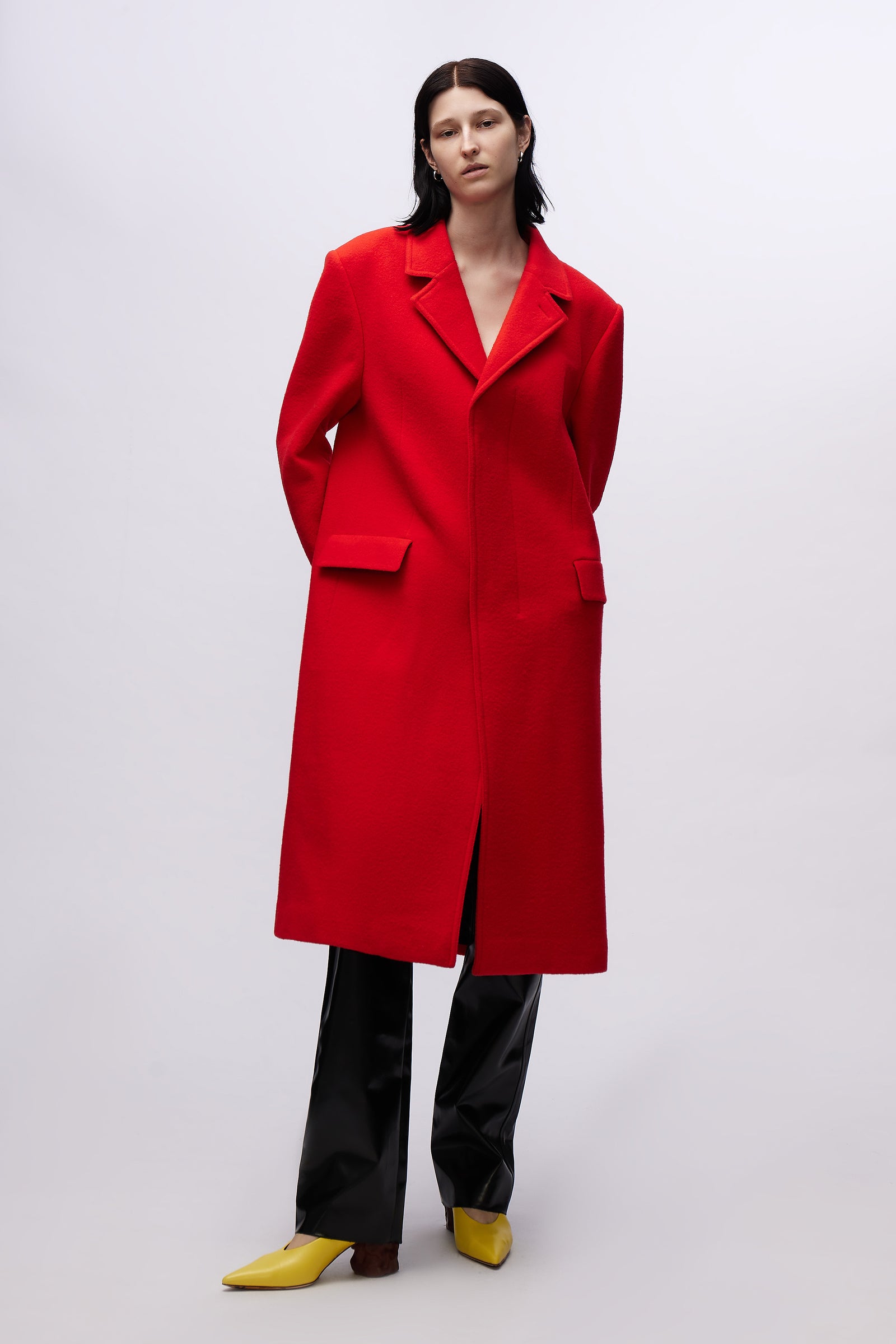 Tailored red clearance coat