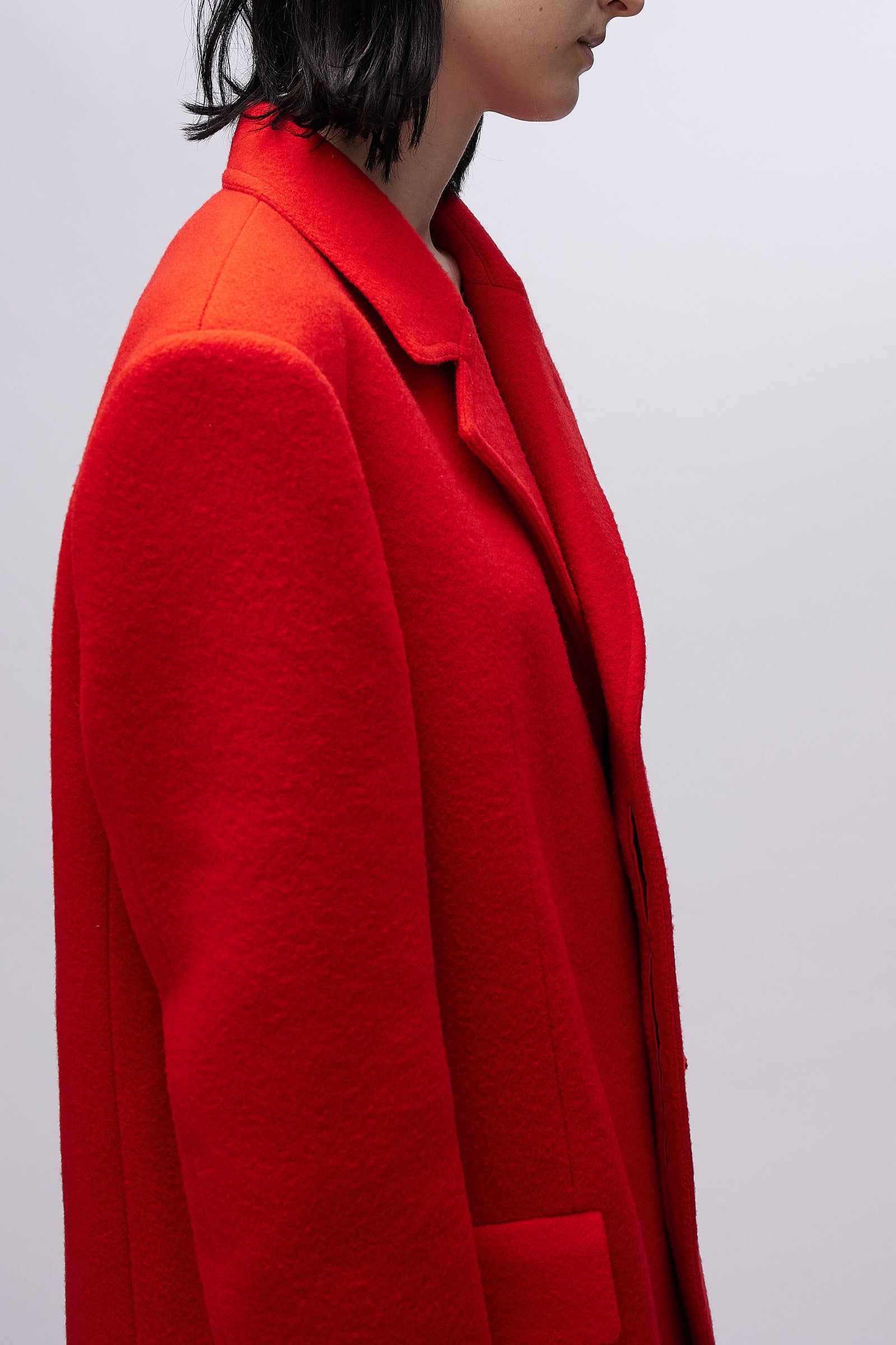 Women's red wool on sale coat