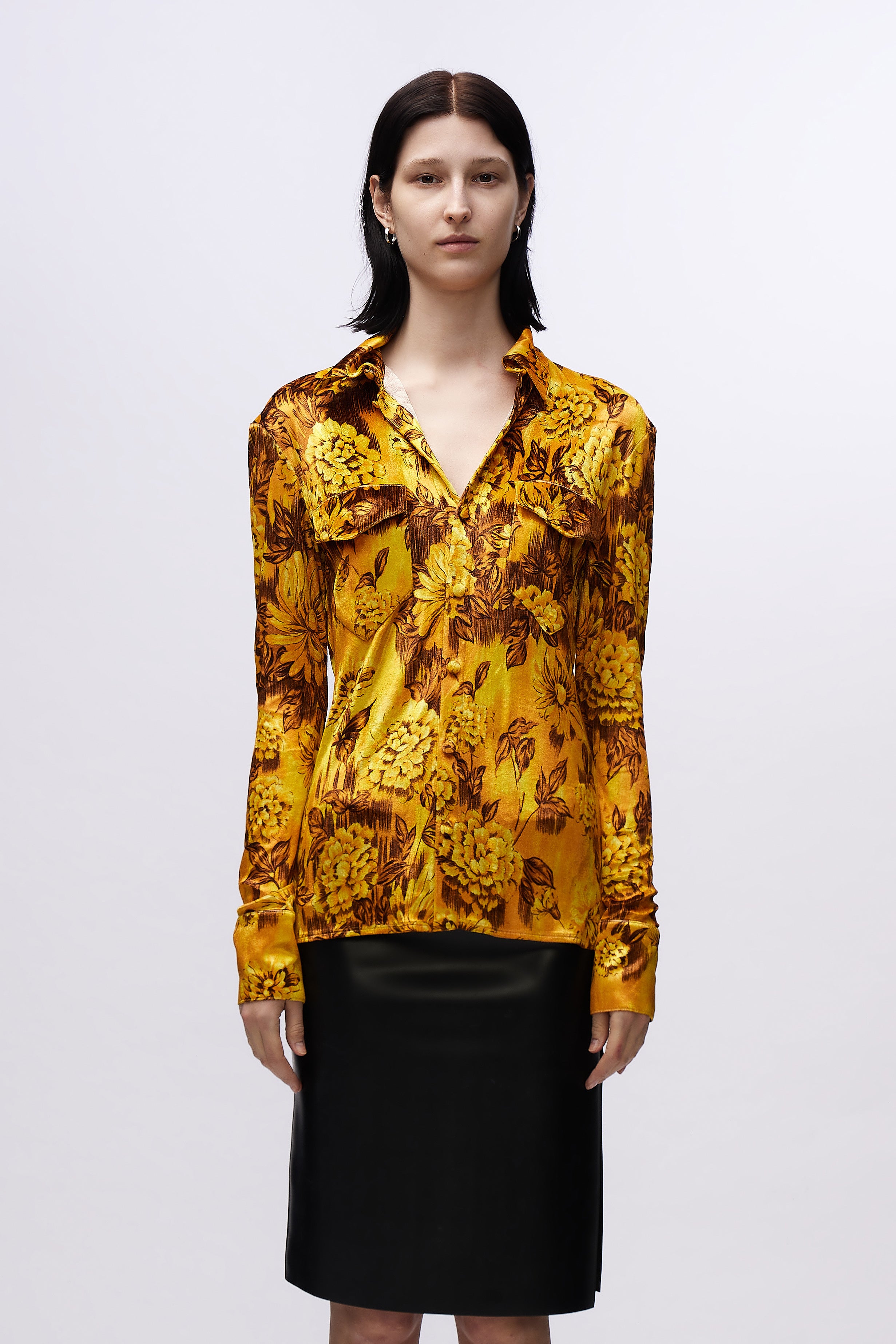 Slim Jersey Shirt Gold Flowers Kwaidan Editions