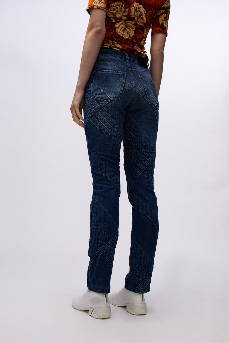 Jeans With Seam Details Blue