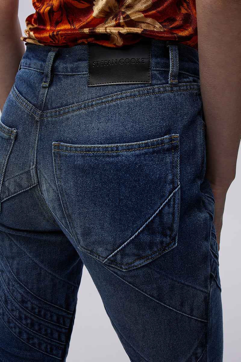 Jeans With Seam Details Blue