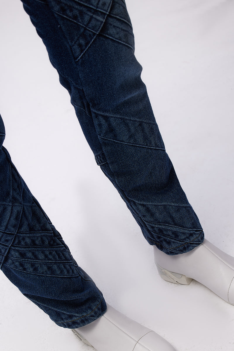 Jeans With Seam Details Blue