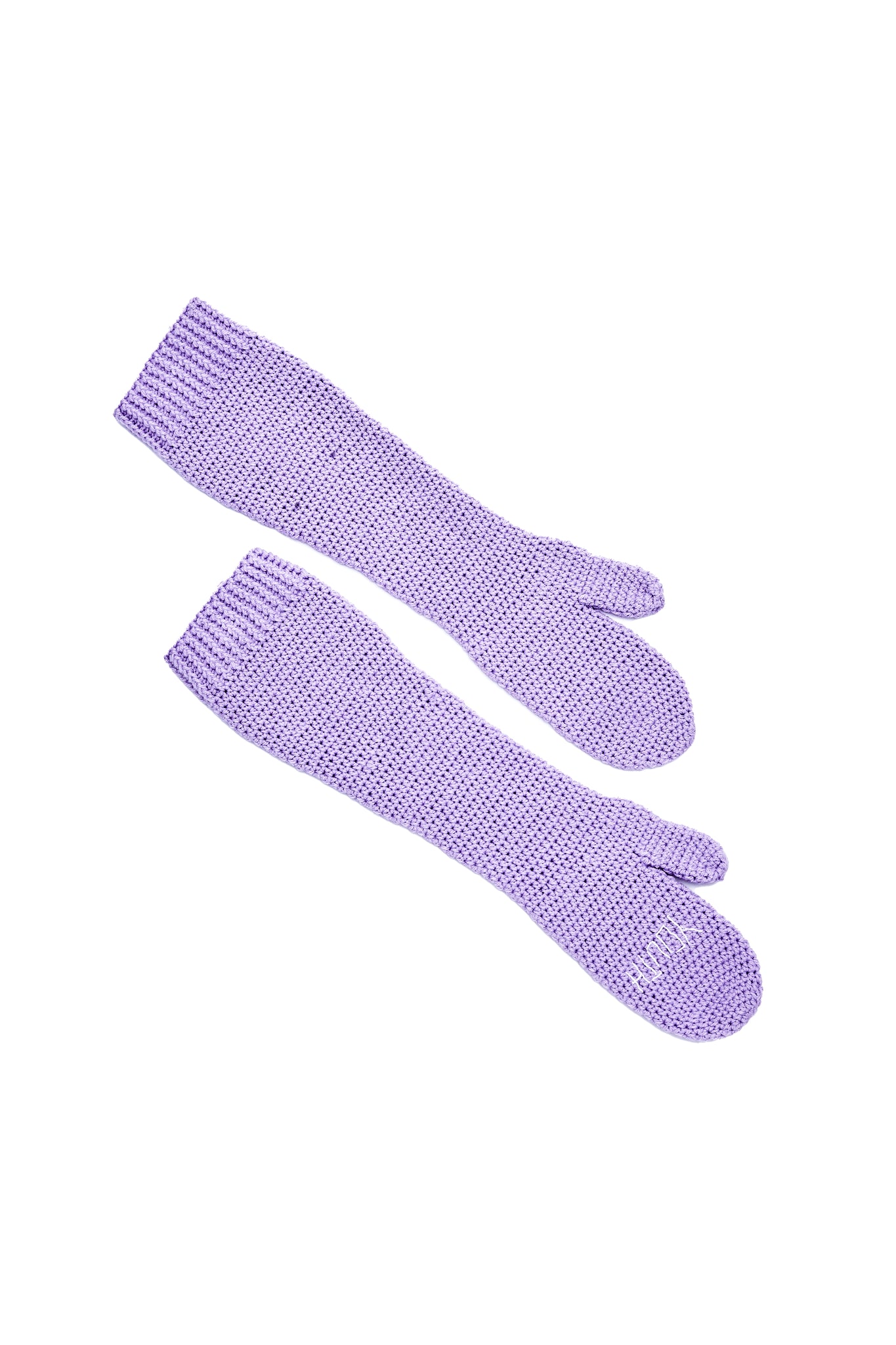 Mens Handmade Gloves Knit Lilac