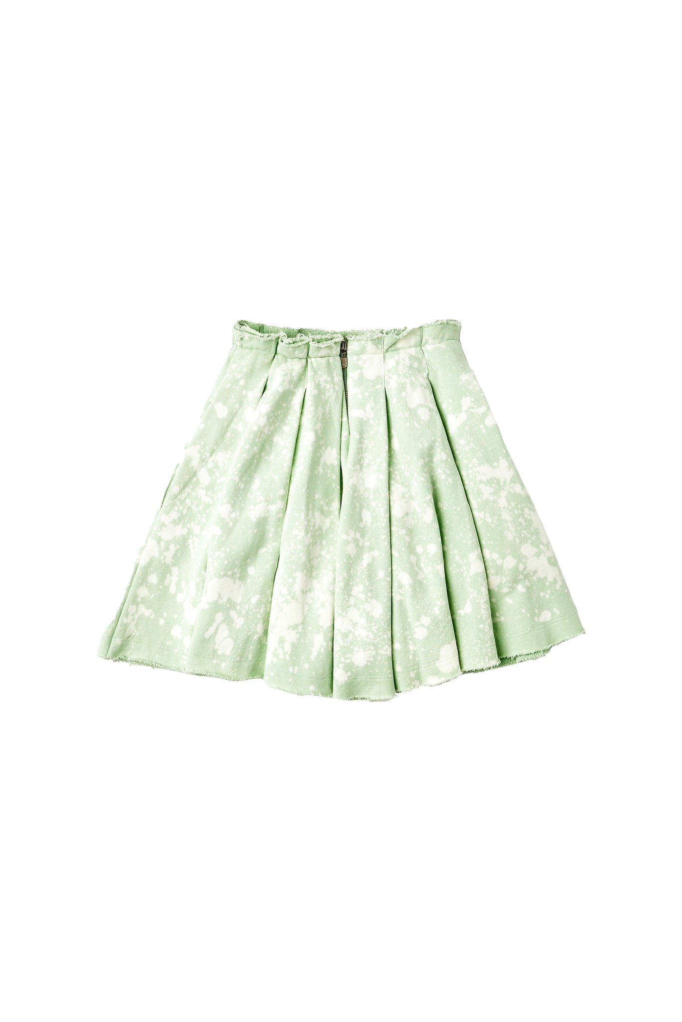 Ladies Bleached Mini Skirt Knit Green