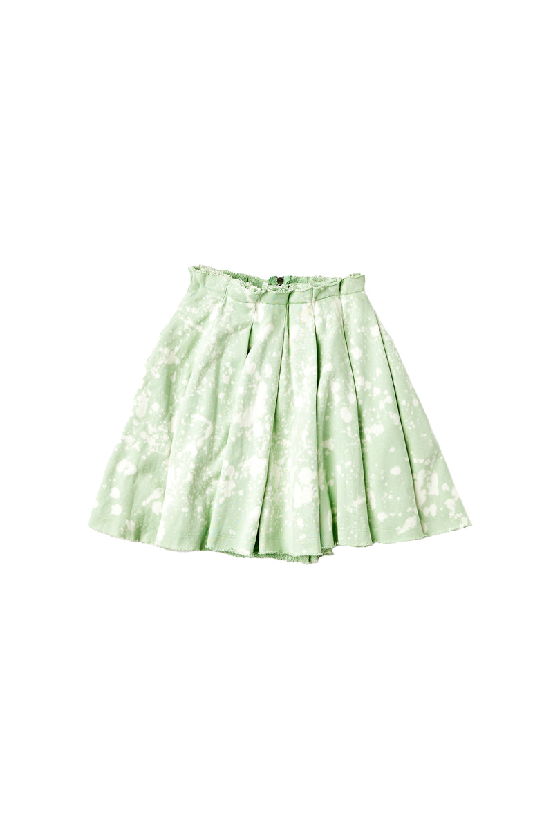 Ladies Bleached Mini Skirt Knit Green