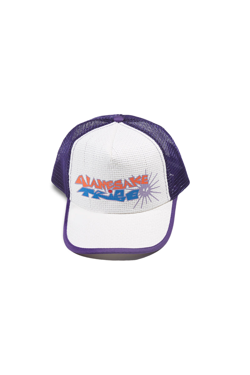 Rick Raffia Trucker Cap Purple White