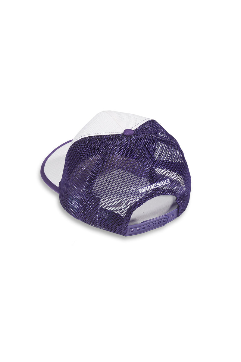 Rick Raffia Trucker Cap Purple White