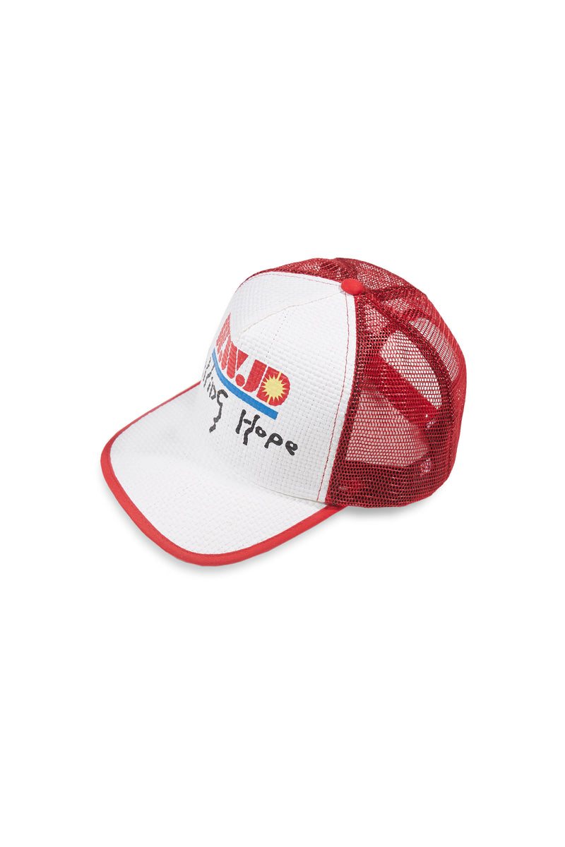Rick Raffia Trucker Cap Adrenaline White