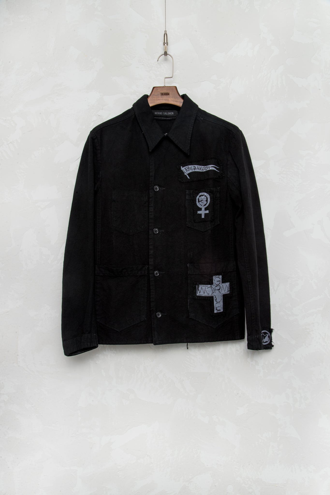 Heikki Salonen - Worker Jacket with Patches Washed Black